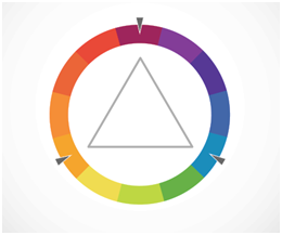 Triadic colors are equally spread out around the color wheel